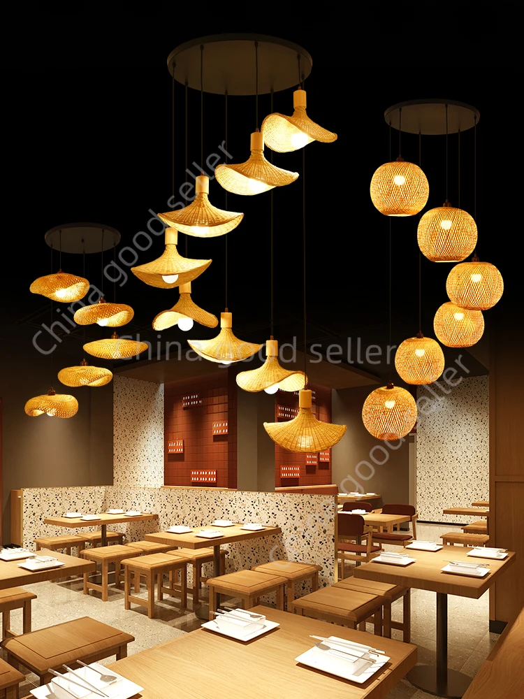 Bamboo Combination Chandelier, Restaurant, B&B Lantern, Chinese Retro