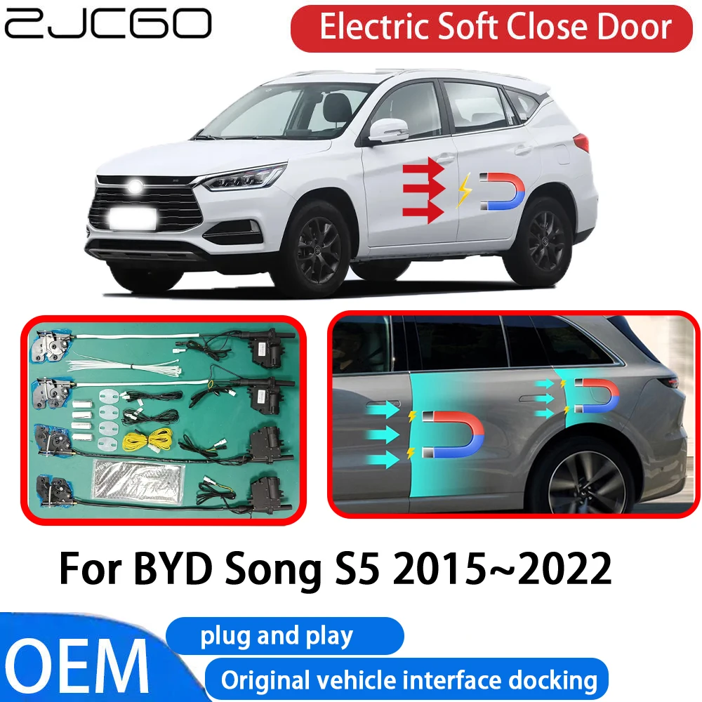 

ZJCGO for BYD Song S5 2015-2022 Car Automatic Electric Soft Close Door Closer System OEM Plug and Play Comfort Closing