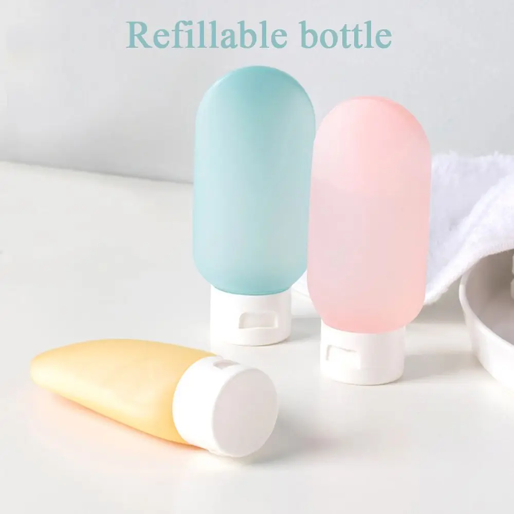 Fashion Silicone Cute Leakproof Packaging Refillable Bottle Squeeze Press Cosmetic Container Empty Sample Bottle