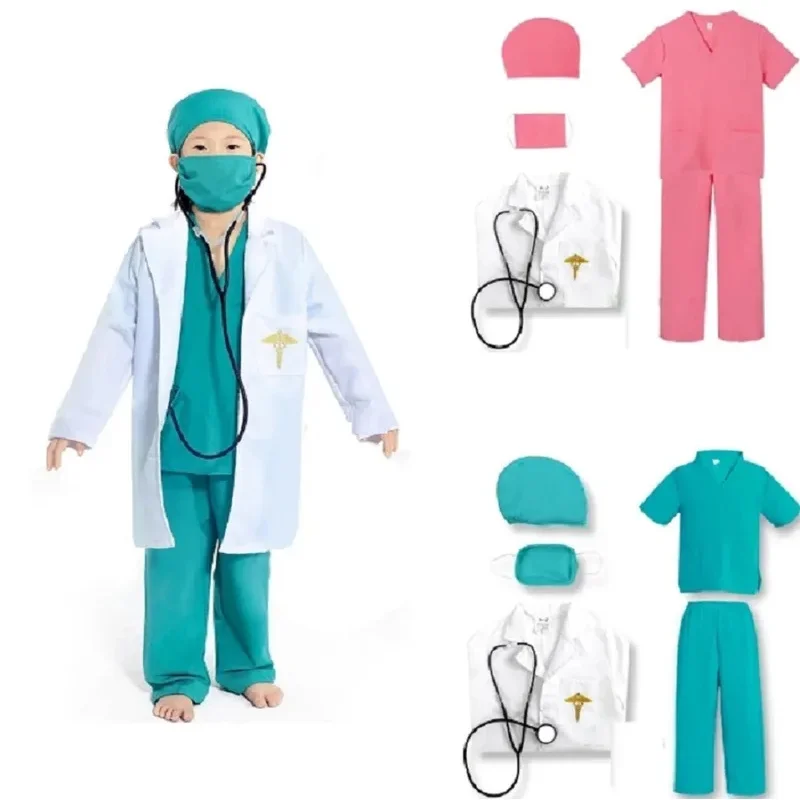 

Halloween Kids Doctor Nurse Shirt Pants Coat Cosplay Suit Boys Girls Halloween Cosplay Costumes Children Party Cosplay Dress Up