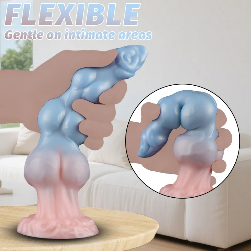 Monster Gourd Egg Dildo Fantasy 3 Knot Dildo Soft Silicone Hands-free Dildo Big Suction Cup G-spot Penetration Anal Sex Toys 18+ - Image 5