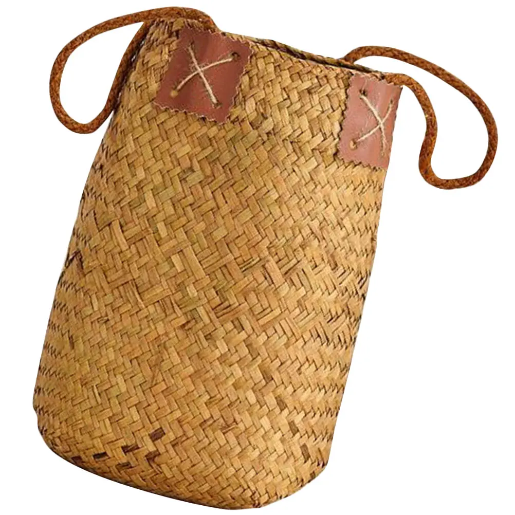 

Rattan Flower Basket Woven Storage Baskets Portable Wedding Decorative Vase Holder Grass H made Multifunctional Housewares