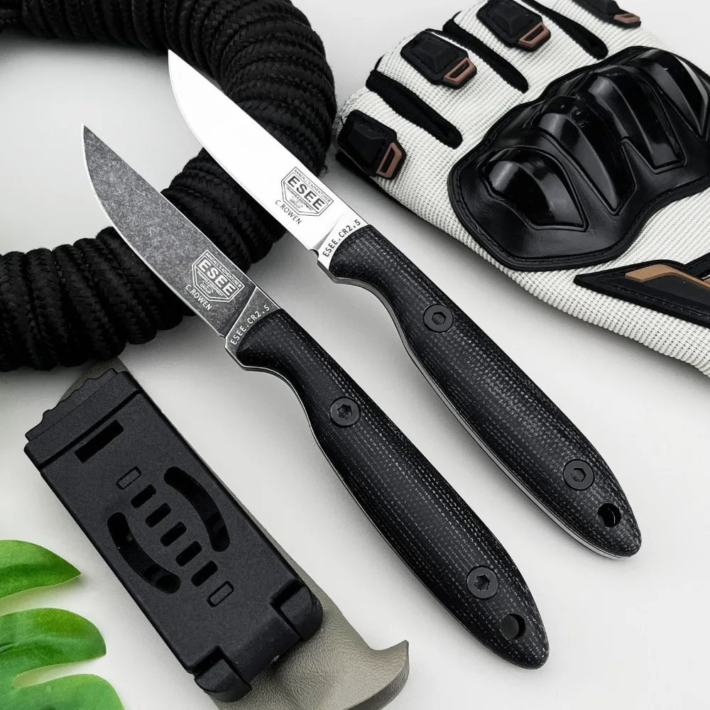 

EDC Lightweight Outdoor Straight Knife with Sheath, 7Cr13Mov Fixed Blade Micarta Handle. Multi Portable Tool for Daily Unpacking