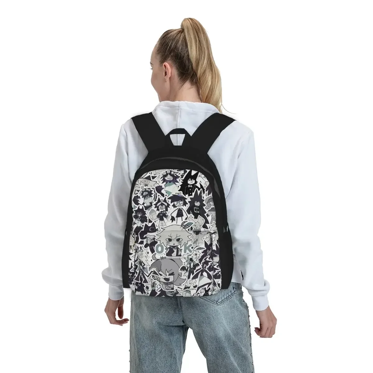 Cartoon Miss Circle Backpack Boys Girls BookBag Kids School Bag Computer Shoulder Bags for Men Women