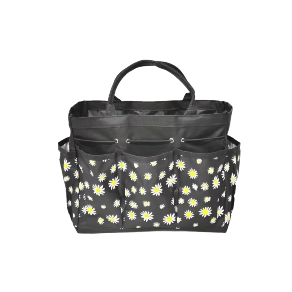 

Large Capacity Garden Tool Storage Bag Daisy Print 8 Pockets Handheld Tool Kit Pouch with Handle Easy To Carry
