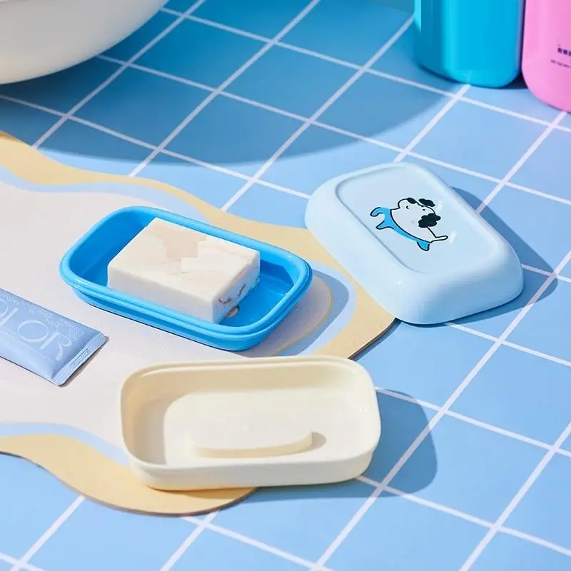 أطباق للصابون الكرتونية، صندوق صابون بلاستيكي مزدوج الطبقة، صينية صابون الحمام المنزلية، صندوق صابون الحمام مع غطاء #5