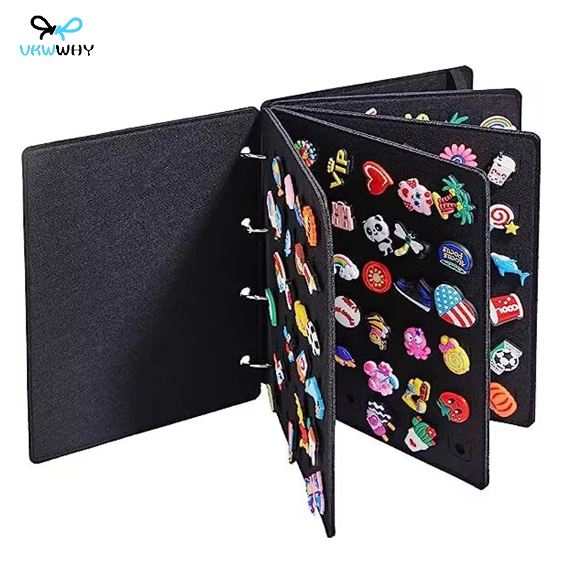 Large Capacity Shoe 4/6 Pages Charms Organizer Booklet Creative Book Storage Bag Shoe Flower Collection Display Stand Hold Up