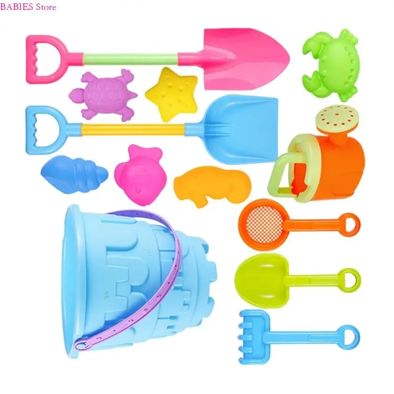 C9GB 13 ชิ้นหาดทอยถักปั้นปั้นพลั่วชุดสำหรับเวลาเล่นทรายกลางแจ้ง