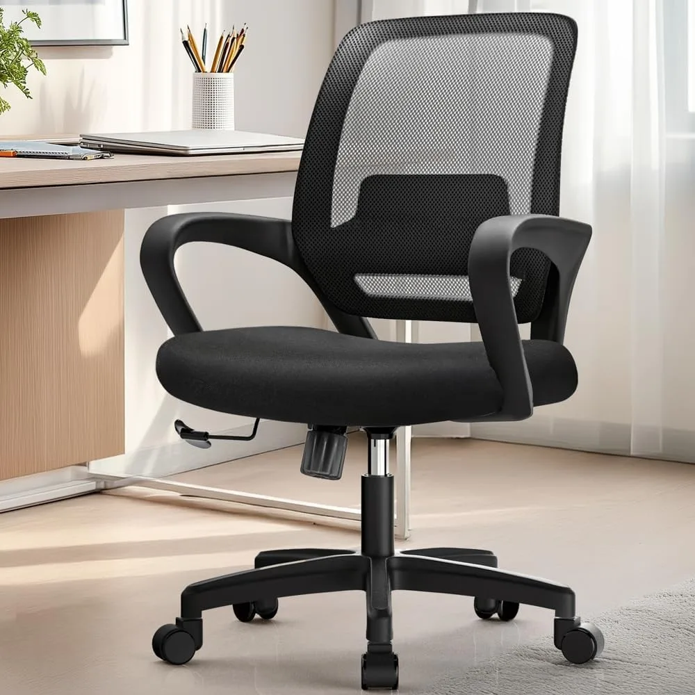 

CHAIR Office Desk Ergonomic Mesh Computer Chair with Lumbar Support Adjustable Height Swivel Rolling Wheels Comfy