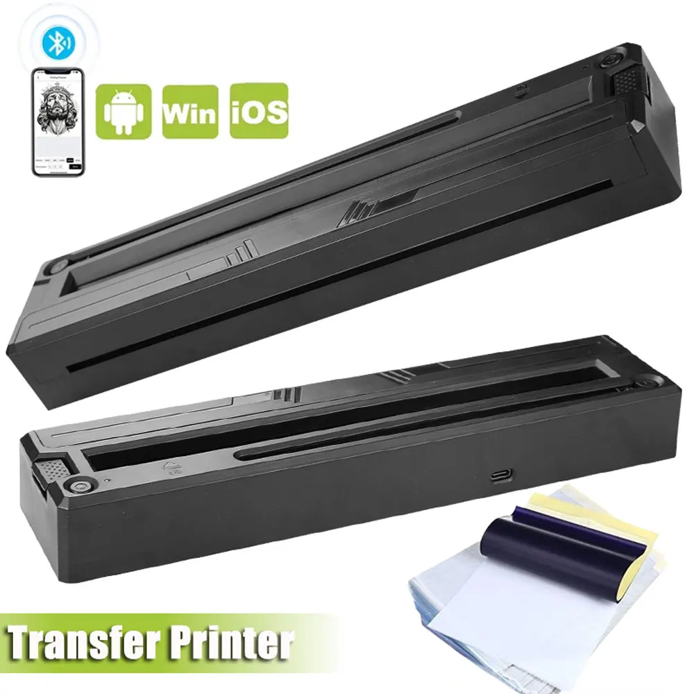 

Портативный беспроводной принтер для татуировки, мини-термальный Bluetooth-принтер, беспроводная машина для переноса татуировок для печати на мобильном компьютере