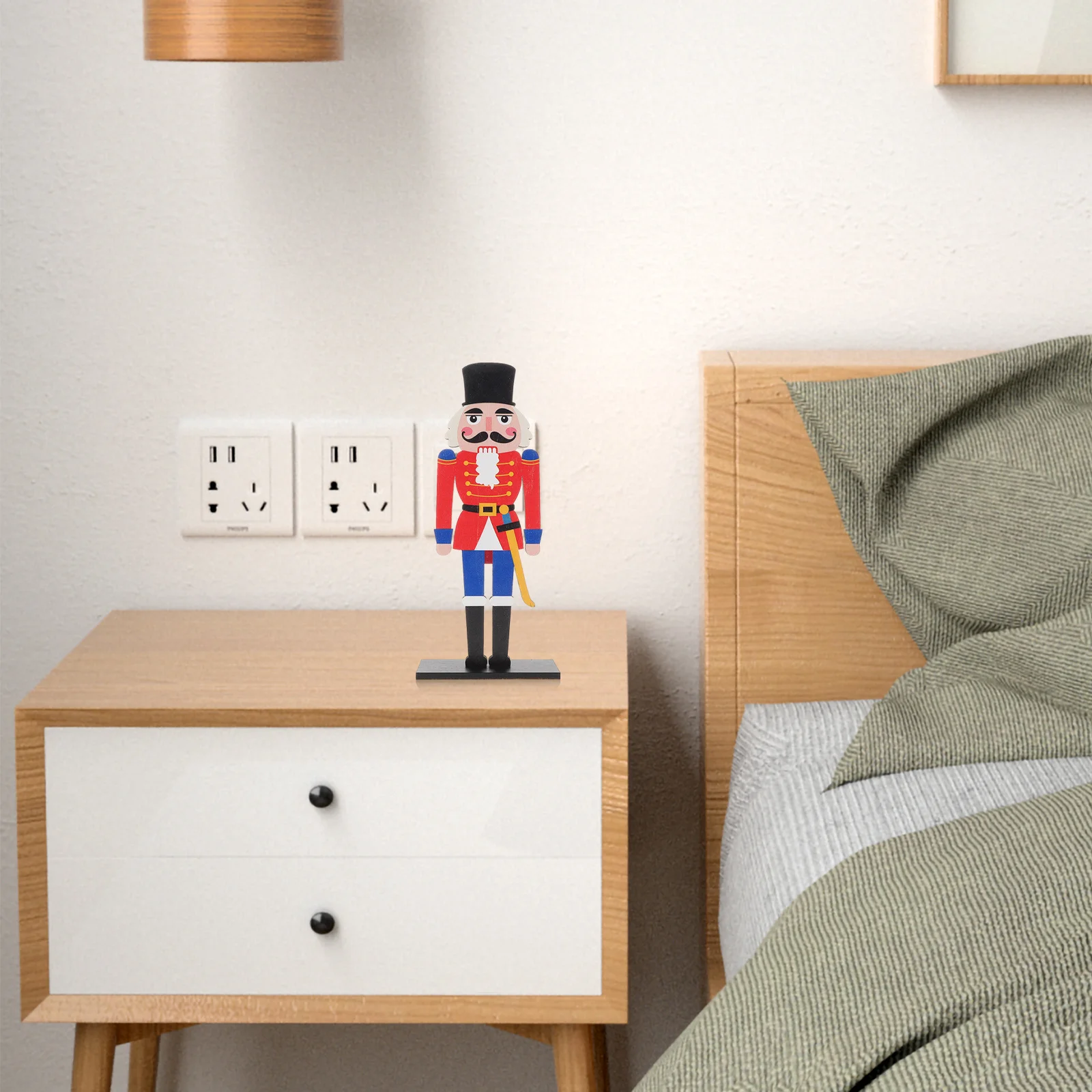 

Intricate Wooden Nutcracker Soldier Figure Vibrant Colors Festive Christmas Decor Tabletop Centerpiece Mantel Display