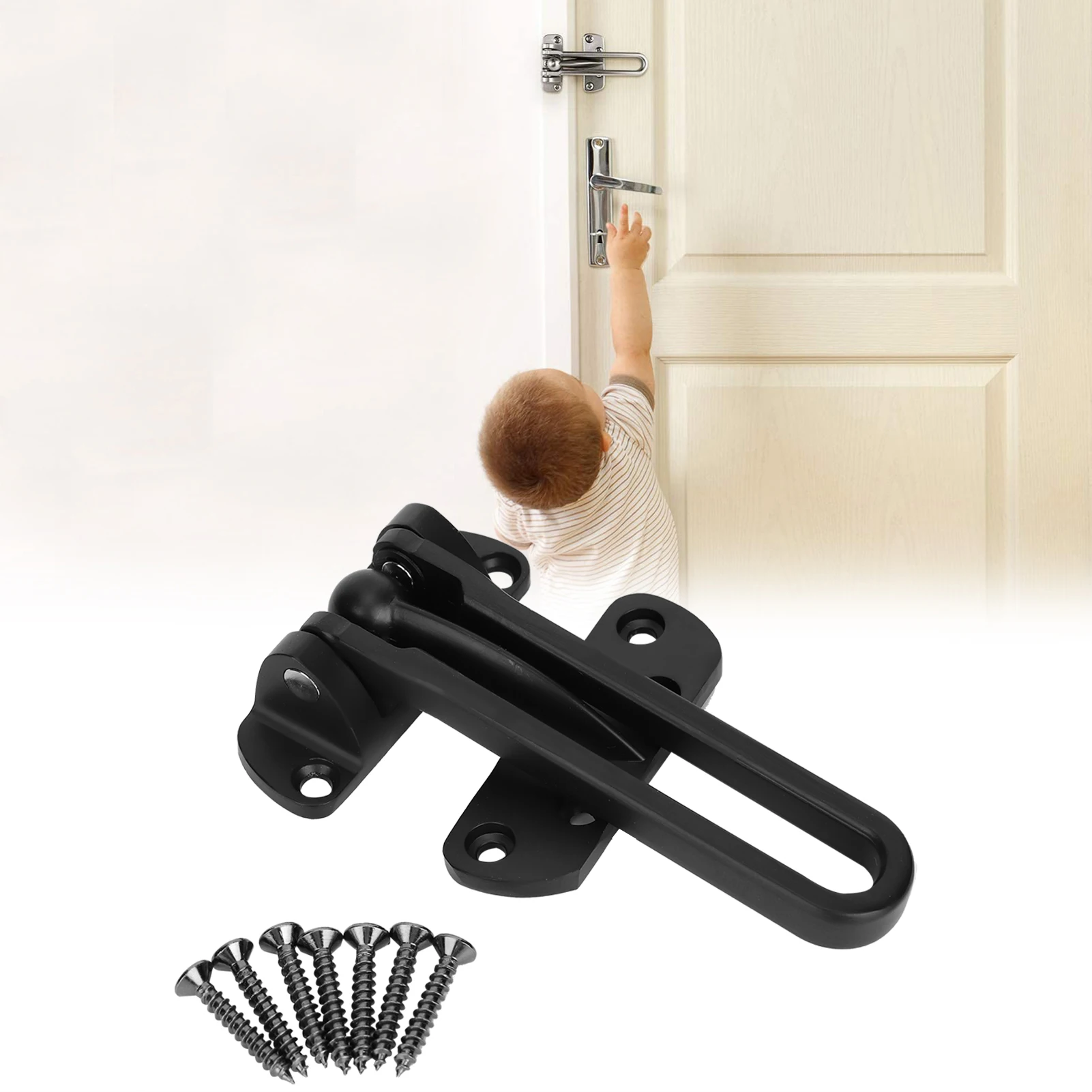 Door Latch Stainless Steel AntiTheft Lock Buckle Security Guard Door Safety Lock for Home Hotel Security Door Guard Lock