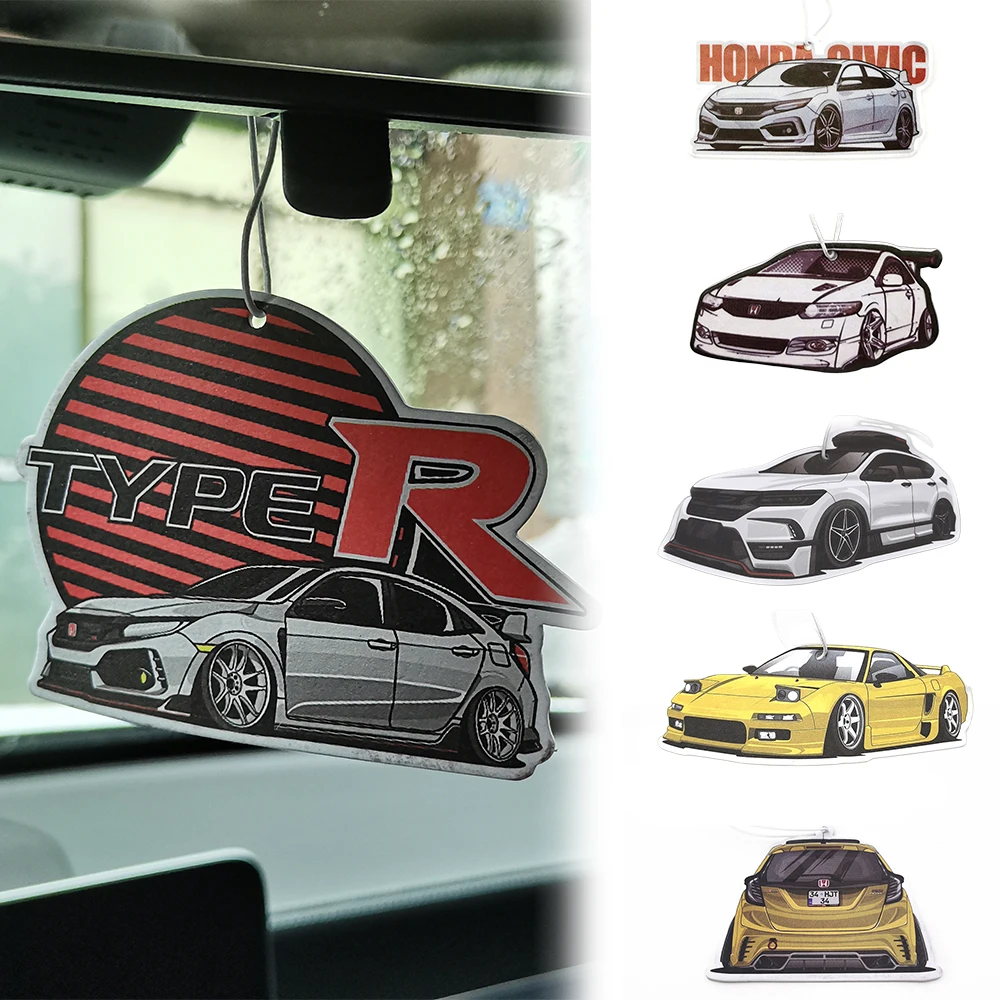 

JDM Style Car Air Freshener Paper Auto Hanging Perfume Fragrance Car Interior Accessories For Honda Civic 8th/10th Gen Type R