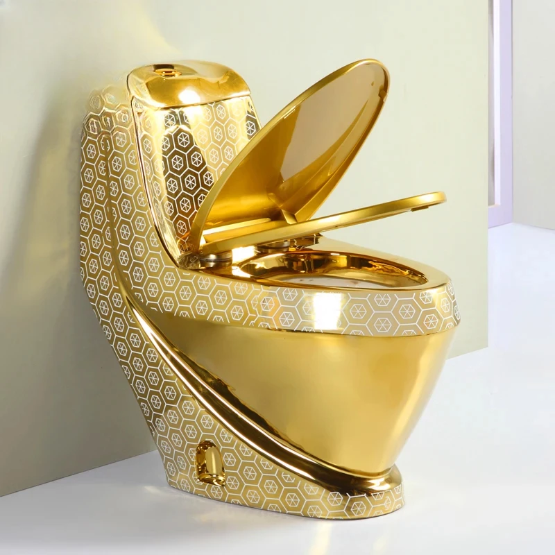 

European style new gold toilet creative personality light luxury Hotel Gold Biological Closestool