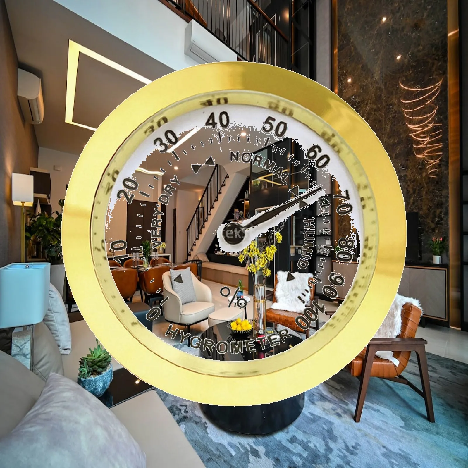 Analog mechanical hygrometer for indoor and outdoor use, humidity meter for