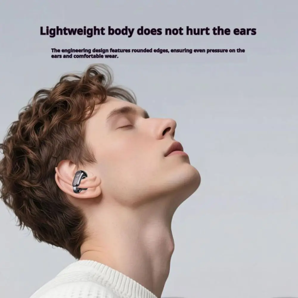 1pc Single Clip-On Ear Headphones Ultra-Secure Clip Design Bluetooth 5.4 Earbuds Noise Reduction Calls More Comfortable Earphone