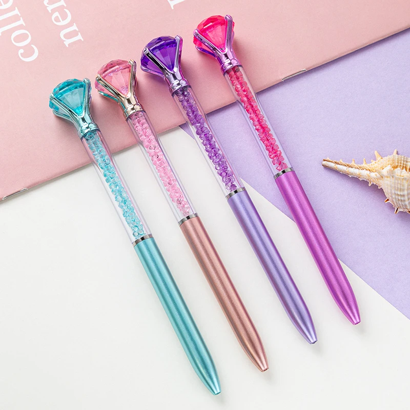 Creative Fashion Large Diamond Gel Pens Christmas Gift Shiny Ballpoint Pen School Supplies Writing Tools Student Stationery