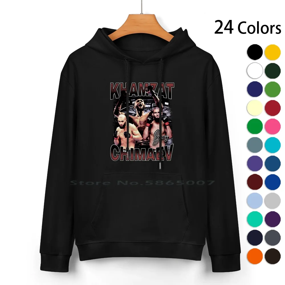 Khamzat Chimaev Pure Cotton Hoodie Sweater 24 Colors Borz Fighter Mixed Martial Arts Khamzat Chimaev Smesh Khabib Nurmagomedov