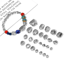 10-50pcs/Lot Silver Rhodium Plated Different Shapes CCB Loose Beads for DIY Jewelry Making Necklace Bracelet Accessories