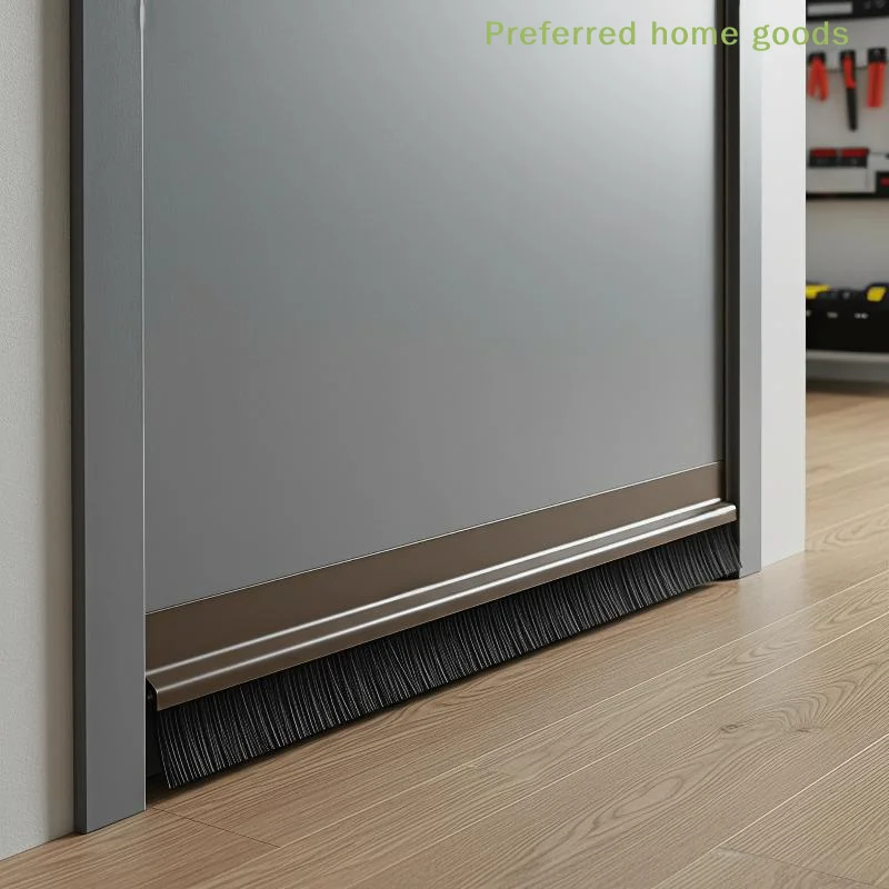 ZLinKJ Door Bottom Seal Brush Thickened PVC Sealing Strip Anti Insect Dust Proof for Front Door Cold Air Block Winter Use
