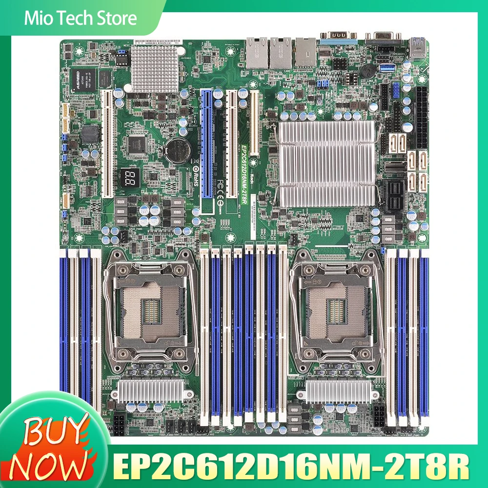 Server Motherboard For ASROCK EP2C612D16NM-2T8R DDR4 LGA2011 C612 Support E5-2600/4600 V3 Fully Tested Good Quality