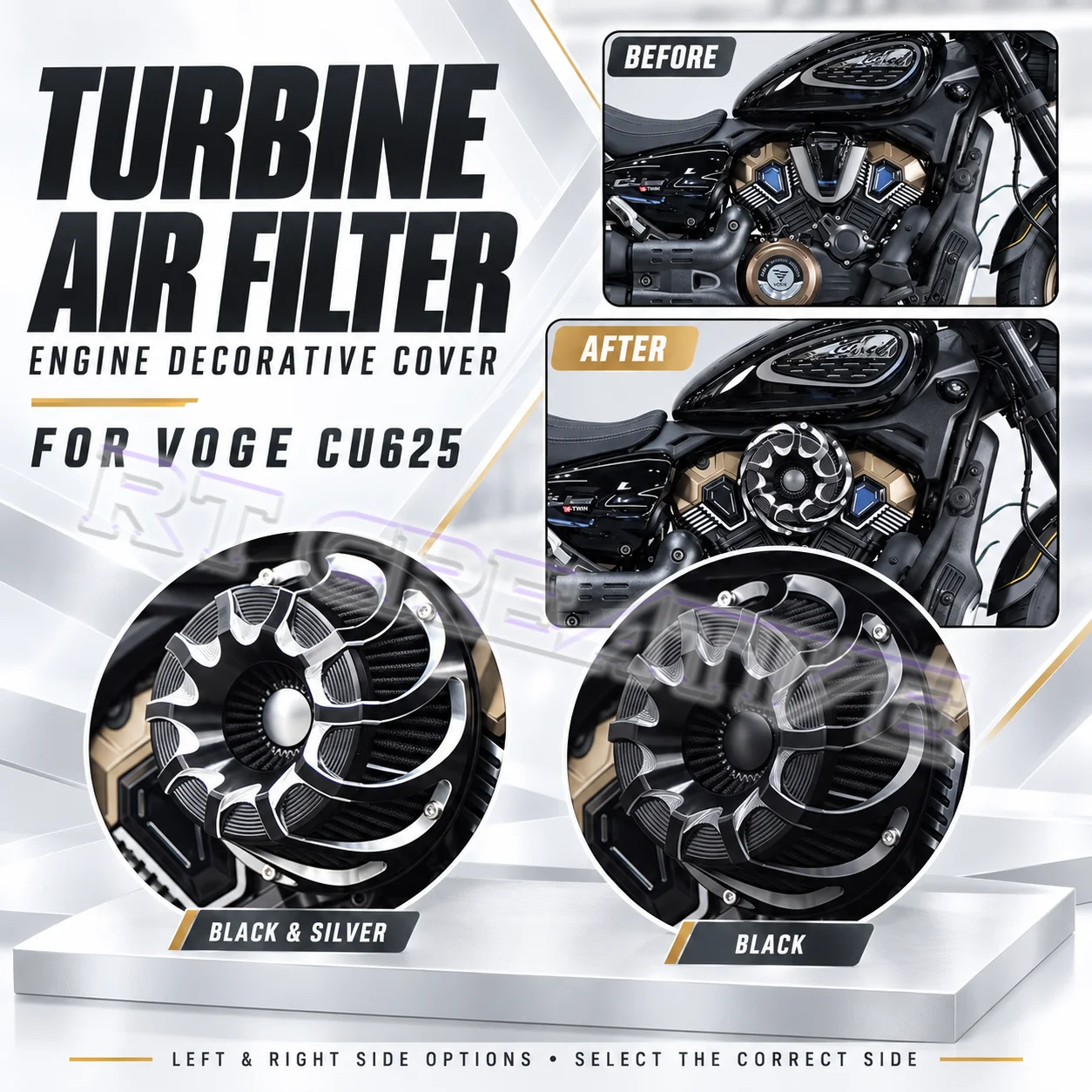 Left Right Side Turbine Air Intake Engine Cover Fit VOGE CU625 625CU Motorcycle