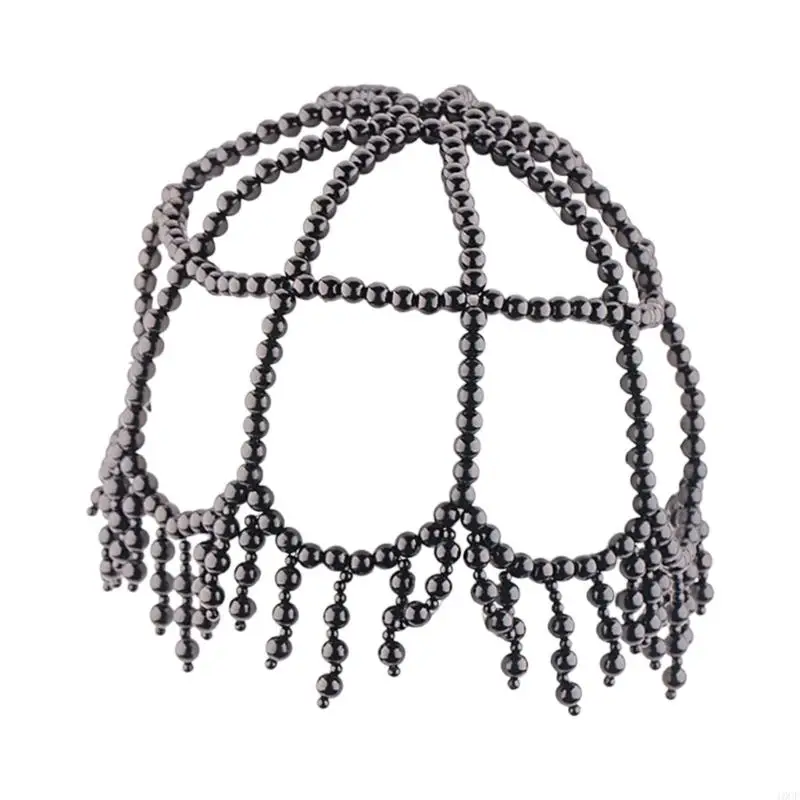 Chapeau perles fait à main, couvre-chef Lolitas, accessoire cheveux pour cérémonie mariage, pour mariée occasions