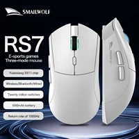 SMAILWOLF RS7 Bluetooth ratón inalámbrico para juegos tres modos PAW3311 ratón macro-definición portátil gaming office