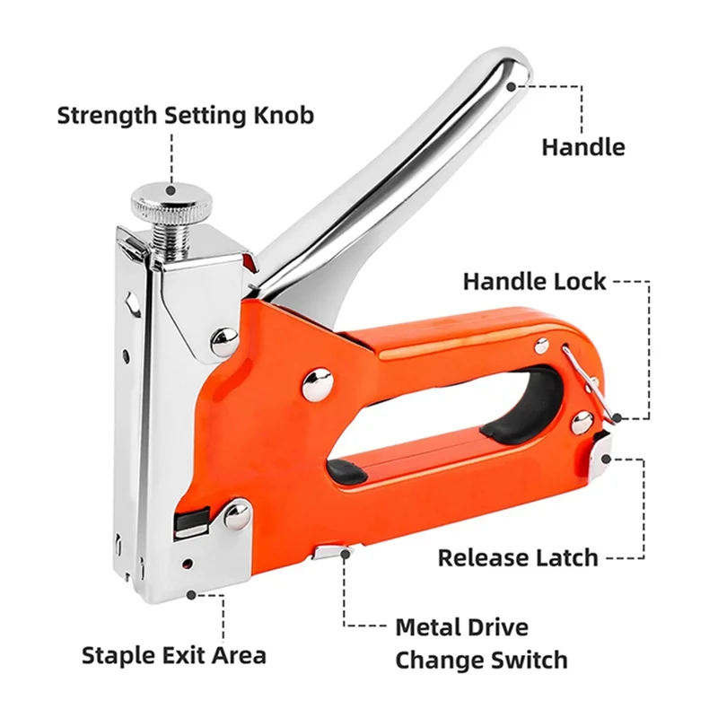 3-In-1 Stapler, with 600 Nails for Wood, Handicrafts, Carpentry, Decorative DIY