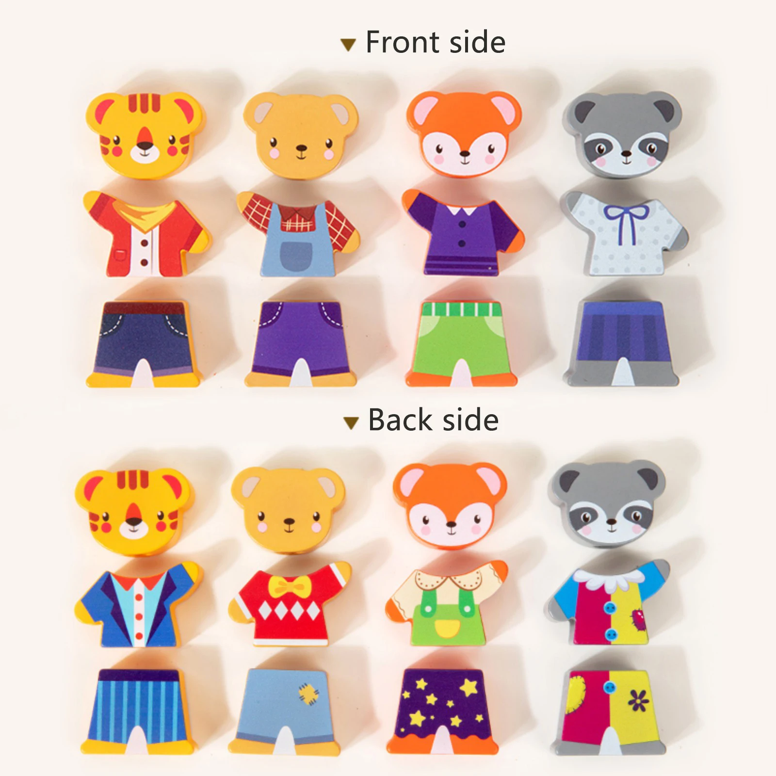 Kleiner Bär Kleiderwechsel Kinder Frühpädagogisches Holzpuzzle Ankleidespiel Baby-Puzzlespielzeug Geschenk für Kinder – Detail 4