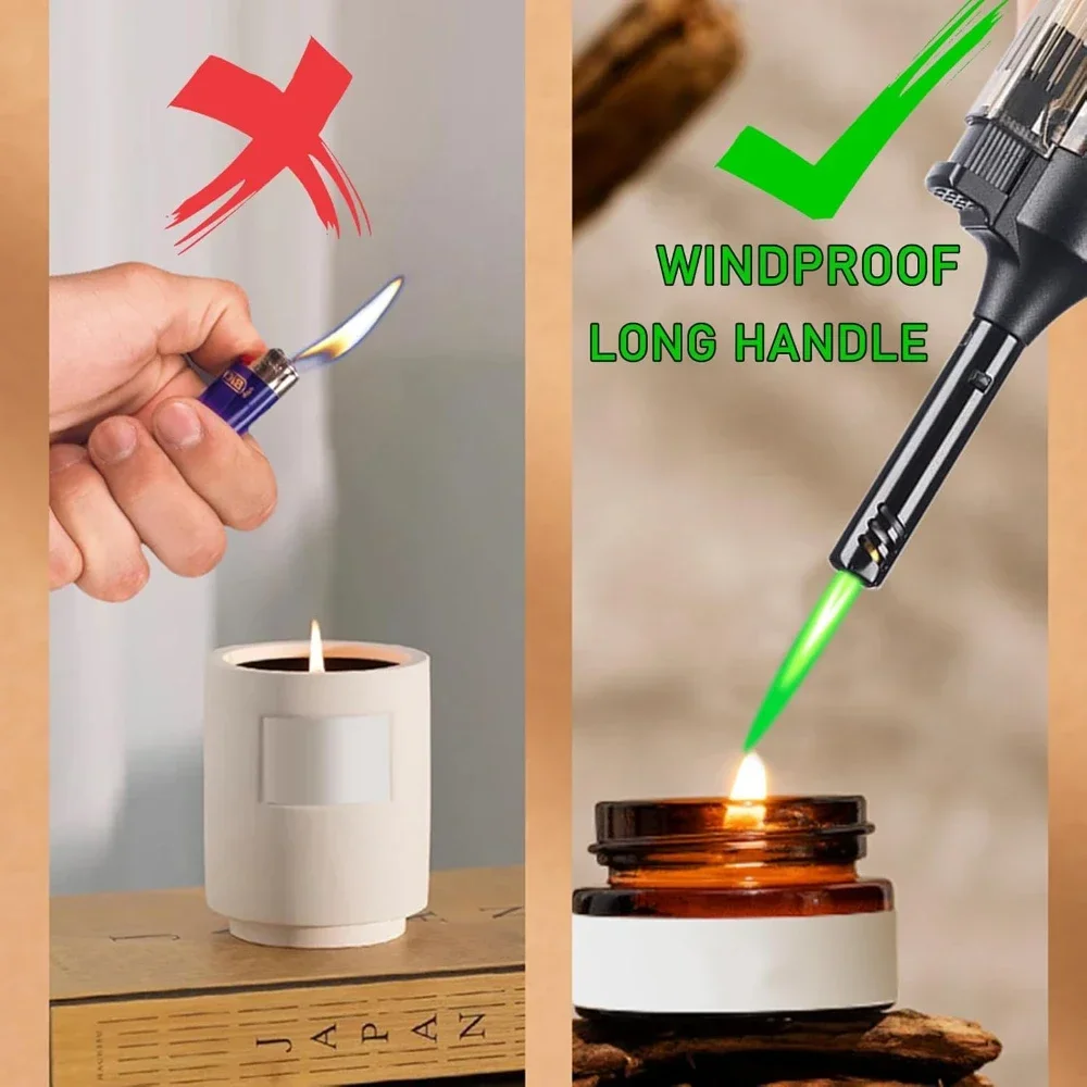 2025  Butane Torch Lighter, Green Flame Jet Lighters, Adjustable Flame Windproof Visible Fuel Tank Kitchen, Outdoor, BBQ - Image 4