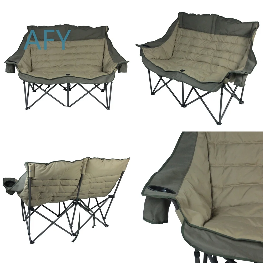 Double Moon Chair for Outdoor Camping Folding Lounge Chair Portable Recliner for Garden Picnic Travel Hiking Backpacking