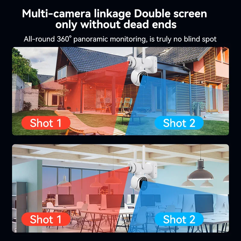 2K 6MP عدسة مزدوجة 360 الأمن اللاسلكي PTZ WIFI IP CCTV كاميرا تعمل بالطاقة الشمسية 4g بطاقة Sim كاميرا شبكة مراقبة نظام الكاميرا الأمنية #5