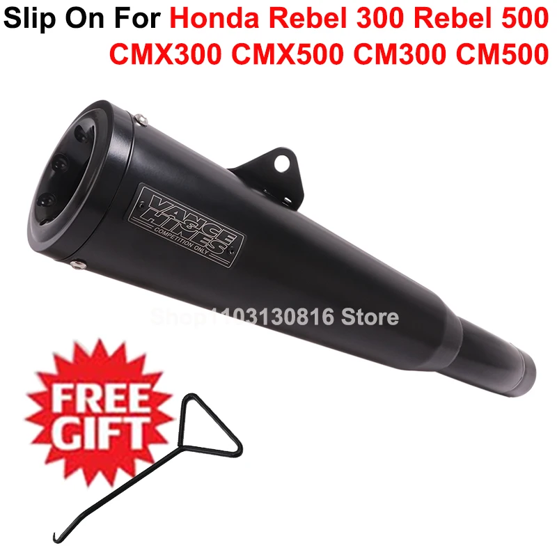 For Honda REBEL 300 500 CMX 300 500 CM300 CM500 2017 - 2022 Motorcycle Exhaust Escape Silencer Modify With Mid Link Pipe Muffler