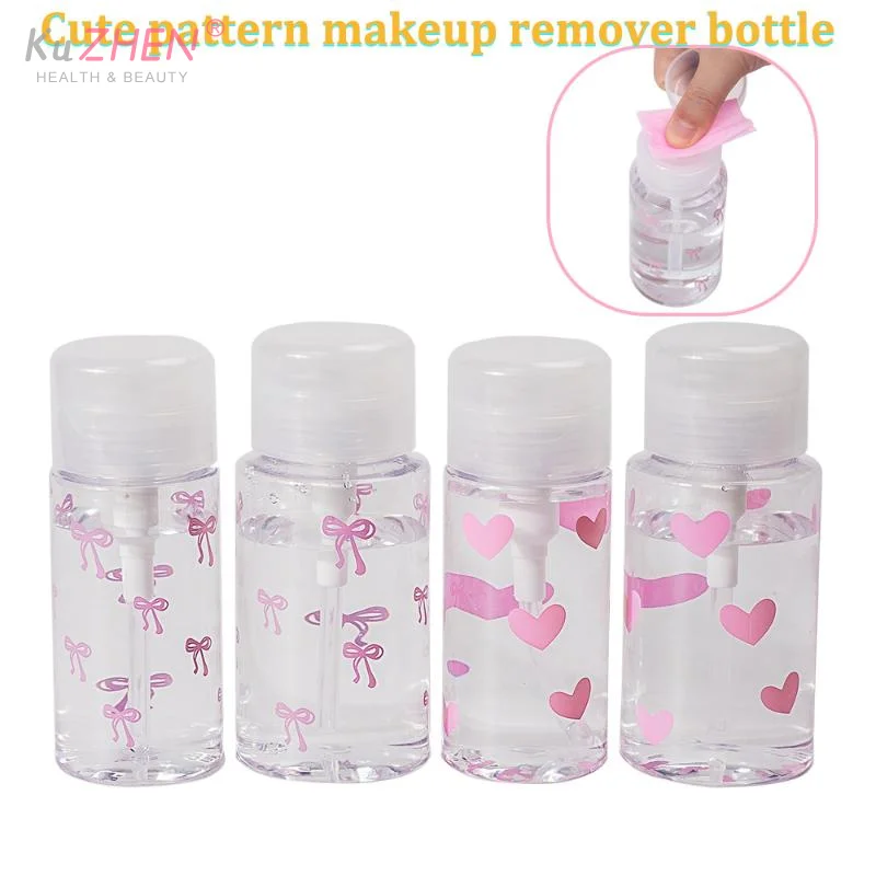 Kunststoff Bogen Herz Presse Pump Flasche Nachfüllbare Spender Flaschen Leere Flasche Zubehör Reinigung Öl Nagellack Entferner