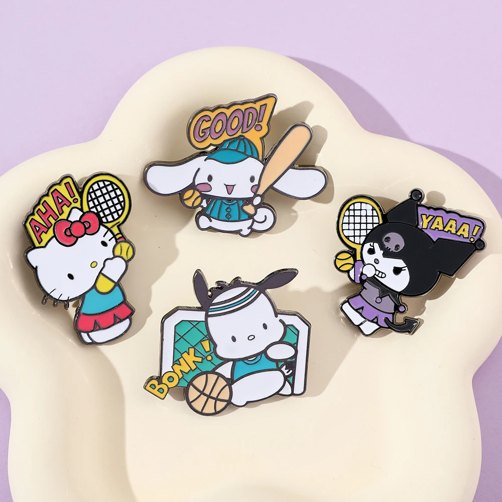 

Sanrio Brooch Bottom Anime Hello Kitty My Melody Pochacco Kuromi Cinnamoroll Lapel Pins for Backpack Lapel Pin Collar Jewelry