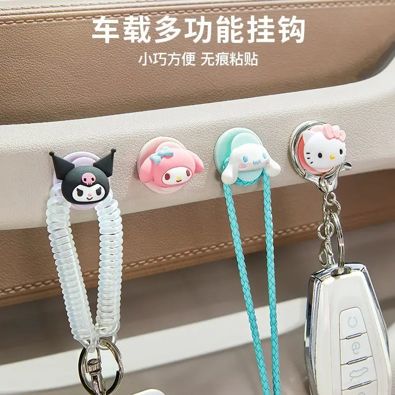 

Sanrio Kuromi Car Front Hook Cartoon Anime Cute Cartoon Cinnamoroll Mymelody Car Storage Small Hook Decoration Girls Gifst Toys