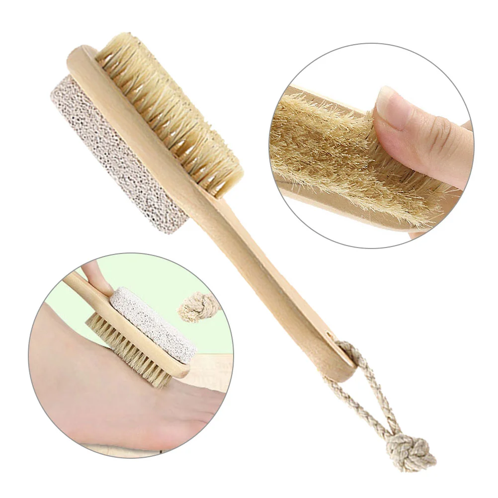 Pumice Stone Natural Callus Remover Pedicures Exfoliating Tool Feet Scrubber Dead Skin Foot Wooden Handle Exfoliator