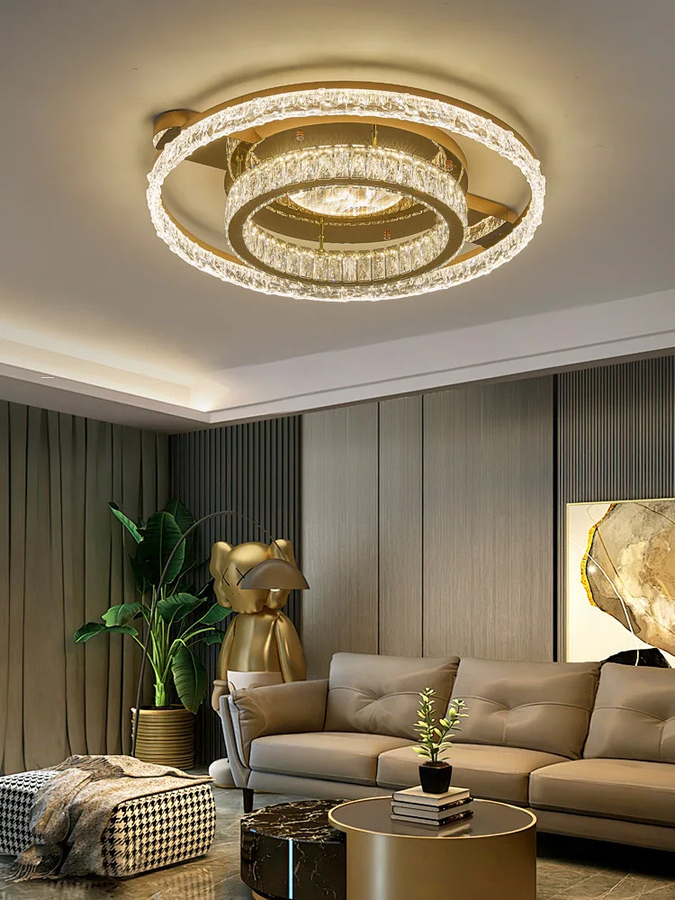 New Light Luxury Ceiling LED Light Home Decoration Living Room Bedroom Kitchen Dining Room Crystal Ceiling Light Fixtures