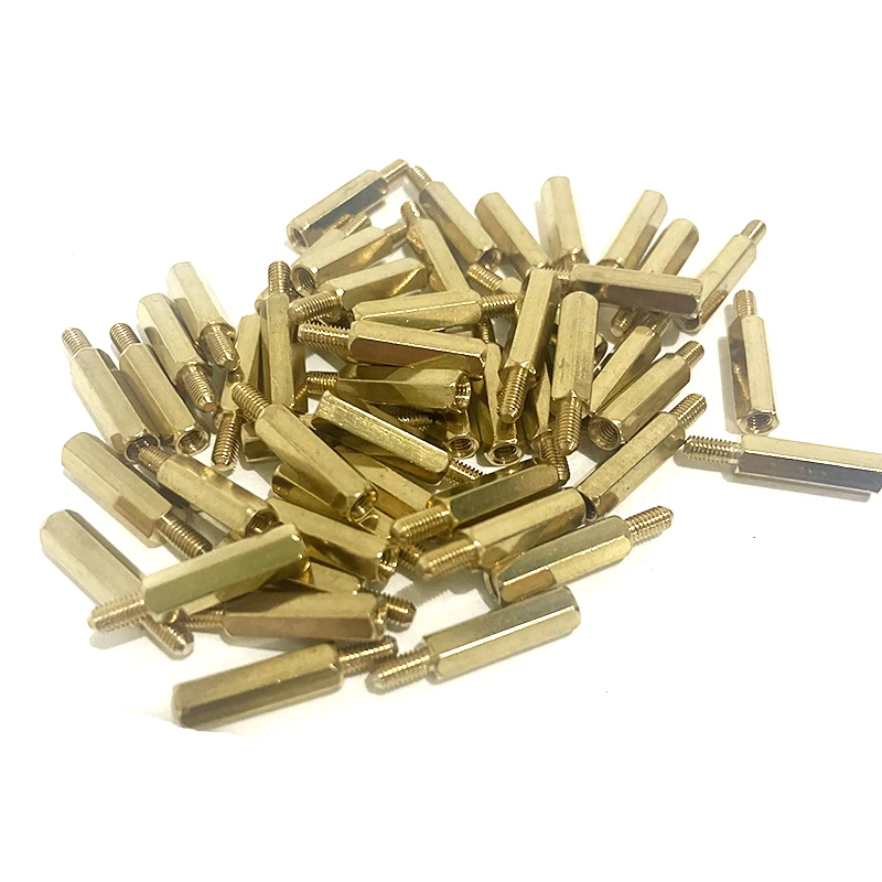 500PCS  Male to Female Brass spacerM3*16/18/20/25+6mm  Long Hexagonal Brass PCB Standoffs Spacers