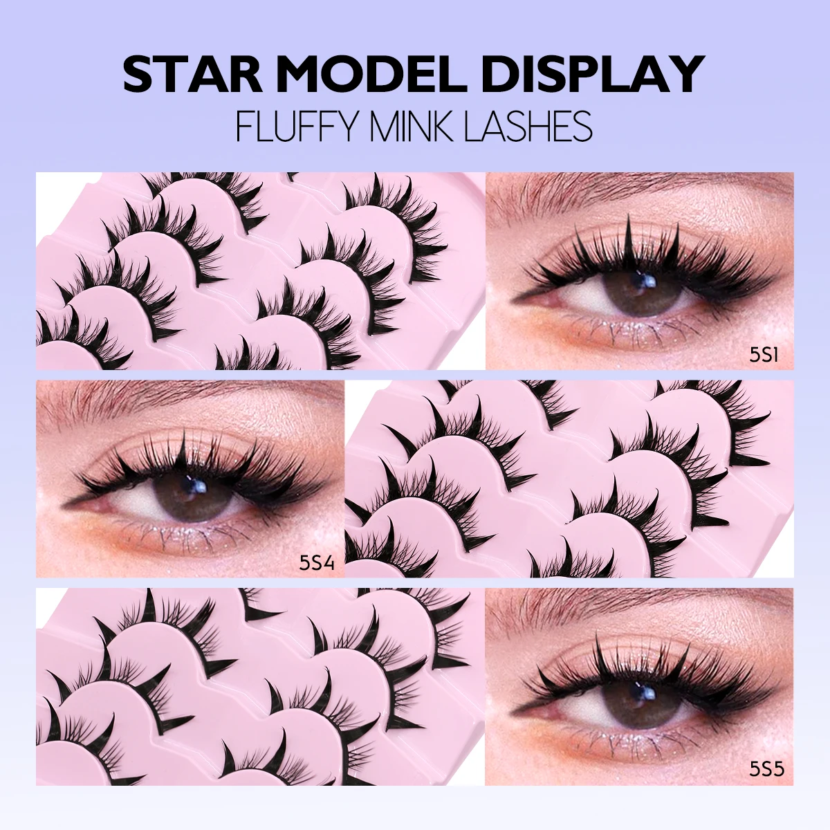 3D Natural Mink False Eyelashes, 5 Pairs