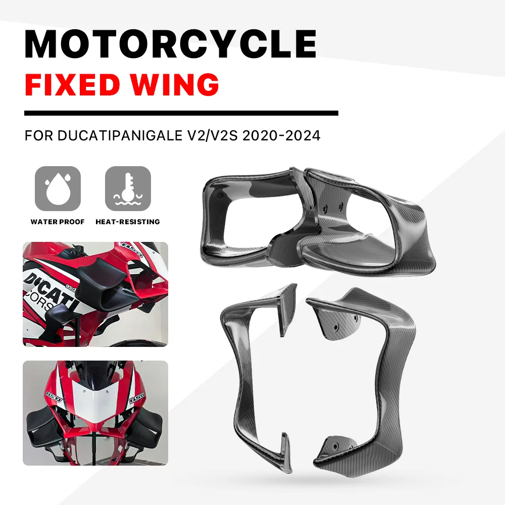 100% Carbon fiber Fairing GP Side Fixed Wing,NEW For Ducati Panigale V2,V2S 2020-2024, Motorcycle Modified Aerodynamic Winglet