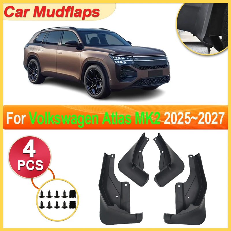 

For Volkswagen Atlas MK2 VW Teramont Pro Accessorie 2025~2027 Car Mudguard Part Mudflap Splash Fender Flare Cover Guard Auto Mud