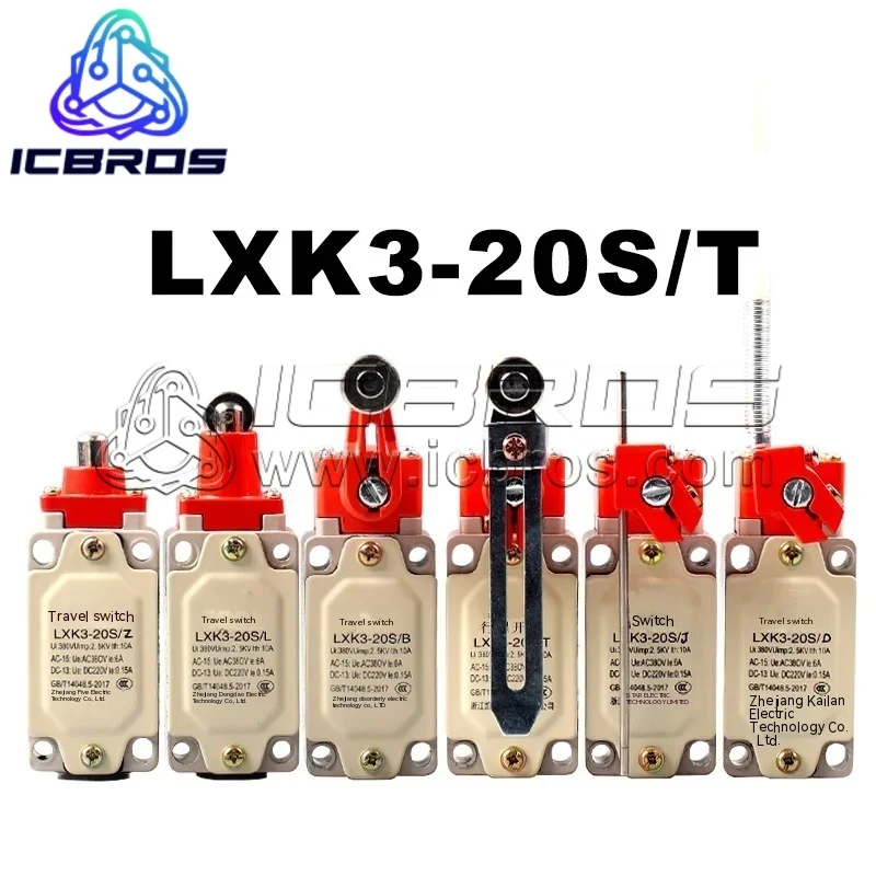 LXK3 Travel Switch Limit Switch Automatic Reset Adjustable Roller Arm LXK3-20S/T 20S/B 20S/L LXK3-20S/Z 20S/D 20S/J 20S/H1