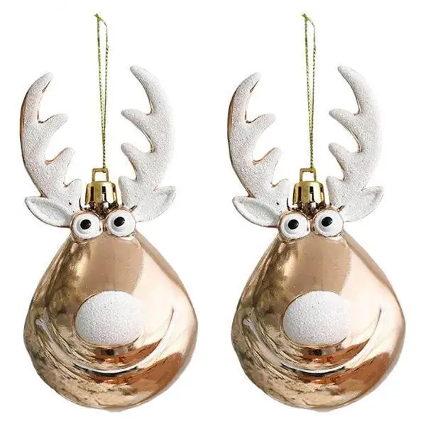 Tree Hanging Balls PVC Elk Design Large Shatterproof Ornaments Christmas Decorations Set for Home Tree Window Table
