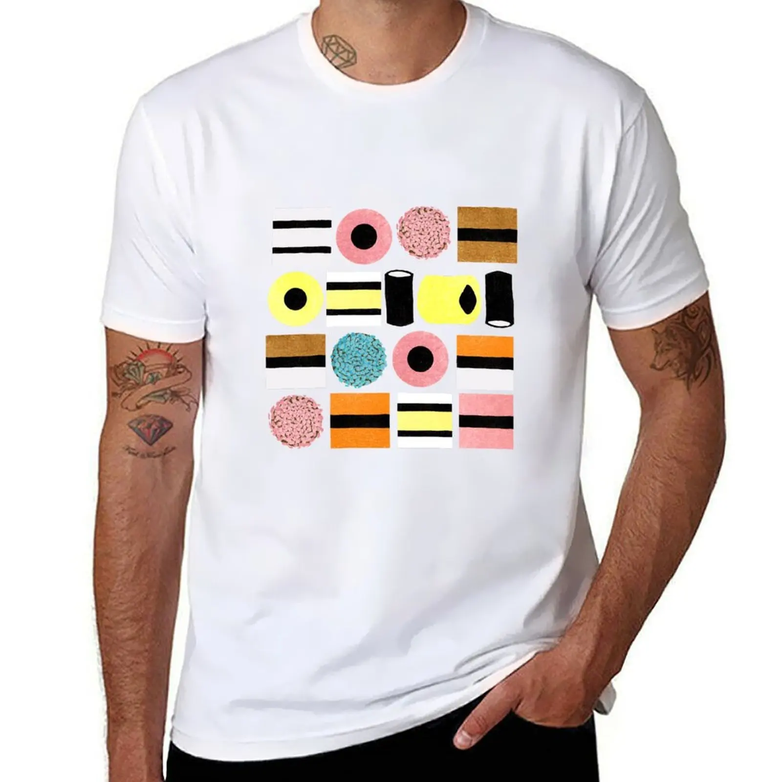 

Liquorice allsorts - pastel palette T-Shirt t shirt man luxury black cotton t-shirt plain for man package T-Shirt
