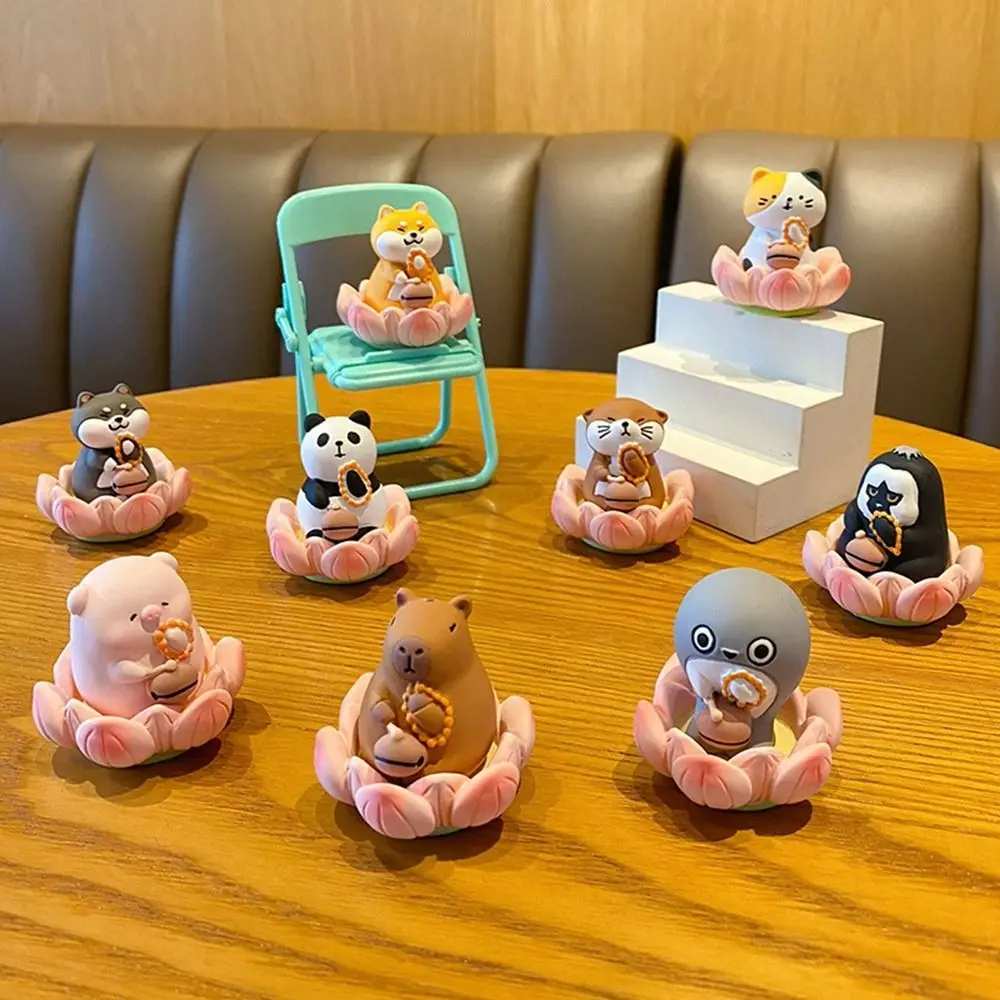

Good Luck Lotus Wood Fish Pig Car Ornaments Buddha Style Resin Cartoon Animal Figurine Car Interior Decor Accessories
