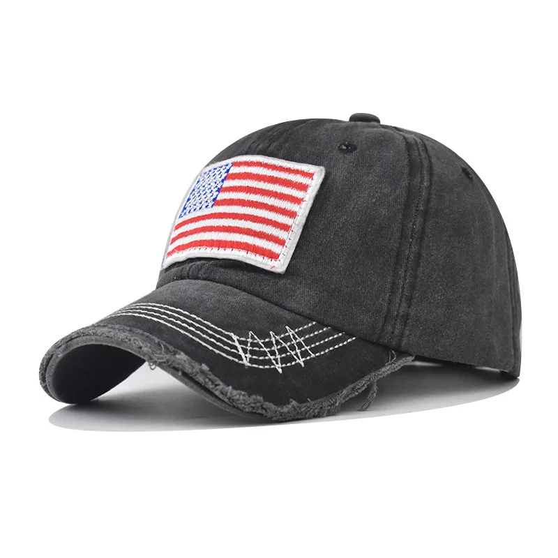 

New Washed Vintage Independence Day Baseball Outdoor Versatile Classic American Flag Washed Cotton Golf Dad Hat