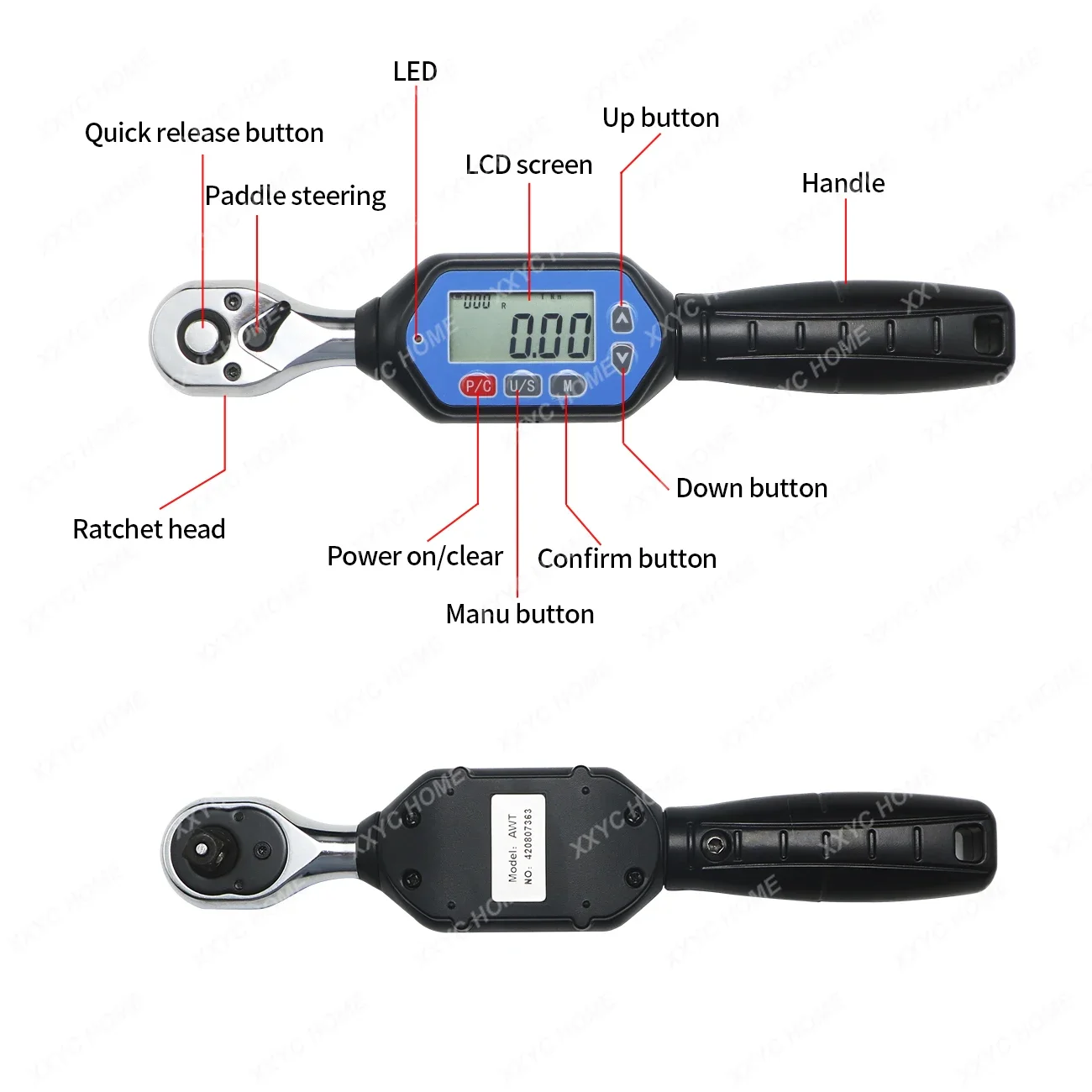 Shahe Digital Torque Wrench Set Digital Electronic Torque Wrench Set Bike Repair Spanner Hand Tool