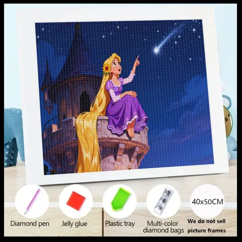 

1 шт., 5D полный дрель, набор для алмазной живописи «сделай сам», очаровательная сказочная принцесса на башне, сортировка звезды, набор для творчества с кристаллами и драгоценными камнями